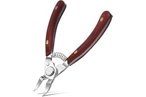 FERYES Tagliaunghie professionali con manico in legno, tagliaunghie per unghie spesse incarnite, forbici per unghie affilate mascella spalancata Comodo ritorno