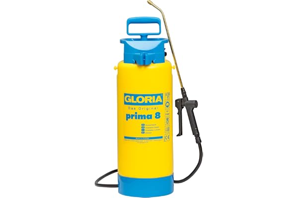 GLORIA Pulvérisateur de Jardin Prima 8 | Pulvérisateur à Pression 8L pour Grands Jardins | Idéal pour pulvérisation, Entretien & Protection des Plantes | Lance & buse en Laiton | Vidange sans résidus