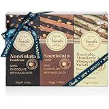 Venchi - Kit di 6 Tavolette di Cioccolato Nocciolato Assortite con Nocciola Piemonte IGP, Mandorle e Pistacchi, 600 g - Senza