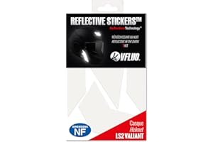 VFLUO VALIANT™, retro reflective 5 stickers kit made for LS2 VALIANT™ and adaptable to all helmets, 3M Technology™, White