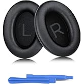 ELZO Wymienne nauszniki, Bose QuietComfort 45 (QC45), miękka skóra premium, pianka o wysokiej gęstości z redukcją szumów, dod
