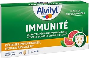 Alvityl - Immunité - Vitamine D 1000 Ui - Vitamine C – Zinc - Extrait De Pépins De Pamplemousse