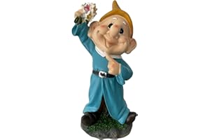 Decor Space Sette nani in poliresina da giardino nanetti di Biancaneve per aiuola h 28 cm Cucciolo