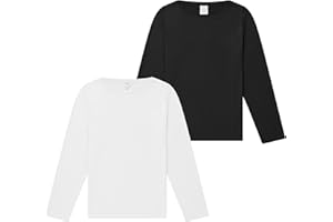 THE ESSENTIALS WARDROBE Ladies Long Sleeve T-Shirts 2 Pack Multicoloured Breathable Shirts for Womens Comfortable Soft Hand Feel Long Tee Crew Neck Cotton Top Size S-4XL