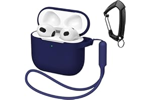MATEPROX Silikonowe etui kompatybilne z AirPods 4, odporne na upadki, przenośne etui ochronne na słuchawki z brelokiem i smyczą do AirPods 4. generacji 2024, lazurowe