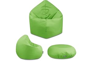 ‎BUBIBAG BuBiBag - 2in1 Sitzsack Bodenkissen - Outdoor Sitzsäcke Indoor Beanbag in 32 Farben und 3 Größen - Sitzkissen für Kinder und Erwachsene (100 cm Durchmesser, Kiwigrün)