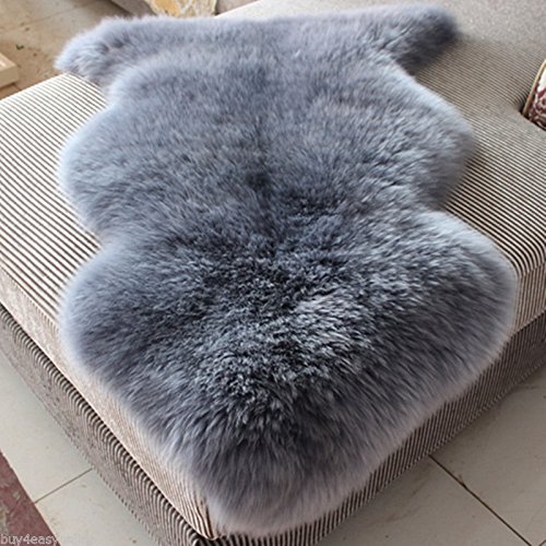Premium New Zealand Lammfell grau Spitzenqualität ca. 105-110 cm waschbar geruchsneutral - 3