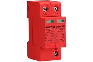 Wengart Surge Protective Arrester Device,Low Voltage Arrester Device for Lightning Protection Power Distribution and Control Appliances,36mm DIN Rail Mount (500V_2P60KA)