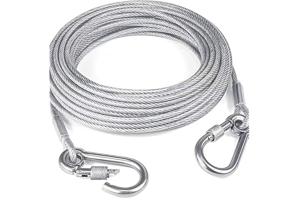 Flobique Heavy-Duty Cloth Drying Rope with Hooks Clothesline Silver Colours Strong Clothes Line for Balcony, Camping, Dorm (5 Meter)