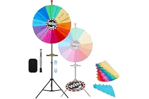 NASTOPEE 61CM Glücksrad zum Drehen |14 Farben | Höhenverstellbar 1-1.6m| Glücksrad Drehrad Spielzeug mit Stiftehalter, Sie das Glücksradspiel Rad Spiele für Lotteriespiele Karneval und Messe Preisrad