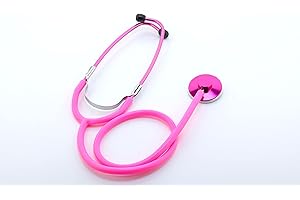 MARLAS Pro Single Head Stethoscope Ideal for EMT Doctor Nurse Vet Medical Student Health Blood Stethoscope Latex Free (Pink)