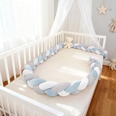 Paracolpi Per Lettino Intrecciato A Mano - Sponda Anticaduta Bambini, Fino A 400 Cm