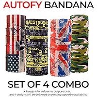 Autofy Unisex Bandana Combo Multipurpose Freesize Lycra Headwrap Riding Hair Band Motorcycle Face Mask For Men And Women (Set of 4)