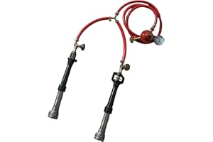 LSMIITTH Quemadores de doble gas con mangueras de conexión de gas y reguladores para forjar cuchillos hufschmiede para hornos de fusión de metales de hornos de gas, butano - propano - gas licuado de petróleo