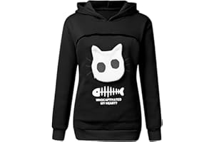 GENERISCH Unisex Haustier Tragetasche Hoodie Katze Hund Tasche Sweatshirt Top Kapuzenpullover mit Hundetasche Katzen Langarm Pullover Katzenpullover Beutel mit Katzentasche Niedlicher Pulli mit Haustier Tasche