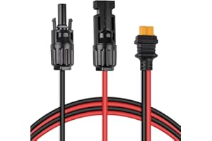 URAQT Solarladekabel Solarstecker auf XT60 Adapter, 12AWG Solarpanel Kabel Kit Solarstecker Wasserdicht Solarkabel Verlängerung XT60 Stecker für tragbares Kraftwerk und Solargenerator (60CM)