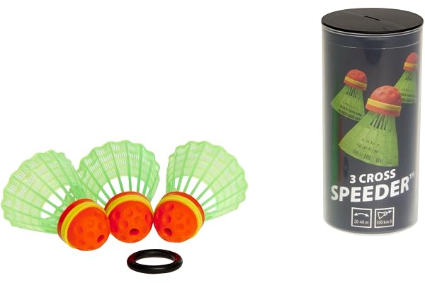 Speedminton CROSS Speeder – 3-pack Speed Badminton/Crossminton utomhusboll inklusive vindring
