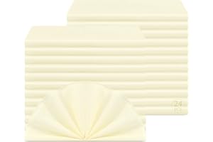 ‎SHOWGEOUS Showgeous 24 Stück elfenbeinfarbene Stoffservietten 18x18 Zoll Polyeste Servietten weiche und Bequeme Tischservietten mit gesäumten Kanten waschbare Wiederverwendbare Servietten für Dinning Hochzeiten