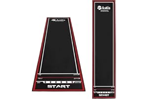 Astis Alfombra para Dardos, línea de Lanzamiento, Distancia de 257 cm x 60 cm, Parte Inferior Antideslizante de Goma para protección de Suelo y Puntas de Dardos