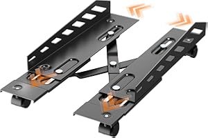 PUTORSEN PC Ständer mit Rollen, PC Tower Ständer, Mobiler CPU Stand, Universal PC Halterung mit Einstellbare Breite und Länge - Schwarz