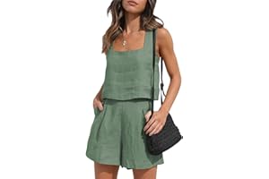 Geagodelia Summer Co Ord Sets for Women Shorts and Tank Crop Top Two Piece Outfit Ladies Lounge Wear Matching Sets Clothes for Going Out Holiday Beach