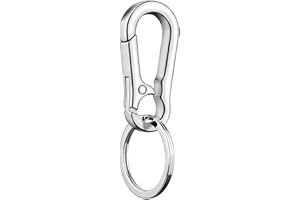 Juliyeh 10 Stück Schlüsselanhänger, Metall-Karabinerhaken, Karabinerhaken, Schlüsselanhänger, für Handwerk, Karabiner, Drehgelenk-Clips, Schlüsselkette für Herren, Silber, 70 * 22 * 5mm