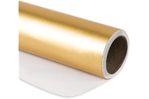 RUSPEPA Rotolo Di Carta Da Regalo - Oro Opaco Per Matrimoni, Compleanni, Doccia, Congratulazioni E Regali Per Le Feste - 76 cm X 10 m Per Rotolo