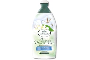 L'Angelica Officinalis, Bagnodoccia Estratto di Cotone e Muschio Bianco, Vellutante, Pelle Morbida e Vellutata, Senza Parabeni, Siliconi e OGM, 500ml