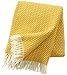 Produktbild KLIPPAN: Creme-gelbe Wolldecke 'Knut saffron' 130x200cm aus 100% Lambswool, ca 900 g