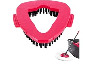 YOLJUN Spin Mop Heads Replacement, Triangle Shower Floor Scrubber Head for Velida EasyWring 1 Tank System 180 Degree Rotating Mop Head Hard Bristle Cleaning Brush for Bathroom Garage Kitchen Wall