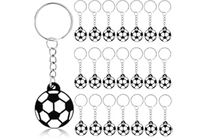 CAASFOOY 20 Pezzi Portachiavi da calcio, Portachiavi per Feste di Calcio, Portachiavi Pallone Calcio, Portachiavi da Calcio Mini Portachiavi Calcio Bomboniere Silicone