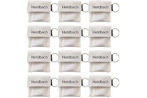 Heldbach® 10 Beatmungsmaske Erste Hilfe Hygienisches Beatmungstuch mit Schlüsselanhänger für Mund-zu-Mund-Beatmung – Kompakt & ideal für Notfälle, HLW, unterwegs beatmungstuch, beatmungsmaske