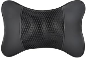 Tolenre Reposacabezas Coche Cojin, Auto Headrest PU Cuero 28x18 cm, Cómodo Anti -Fatigue Almohada Transpirables Coche Cojin para el Asiento del Coche de Viaje Almohada Automóvil Accesorios