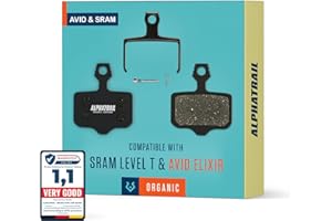 Alphatrail Disc Brake Pads - Compatible with Avid Elixir Brakes I Organic & Sintered MTB Brake Pad with high Braking Power & Mileage 100% for Avid Elixir R Carbon 1 3 5 7 9 X7 XO & SRAM XX