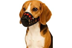 Muselière Chien - Museliere pour Chiens - Taille S: Nuque 29-40cm, Nez 4,5x5cm - idéal pour Les promenades - Flamingo Muselière Chien Silas Noir