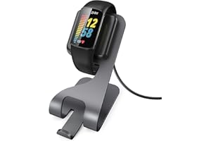 TiMOVO Charger Dock Compatible with Fitbit Charge 6/ Charge 5 / Luxe with 5.4ft USB Charging Cable Cord, Aluminum Magnetic Charging Stand Replacement Charger fit Charge 5/Luxe Smartwatch - Space Gray