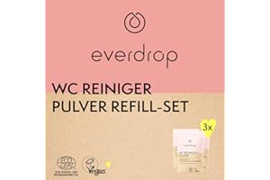 ‎EVERDROP everdrop WC-Reiniger-Pulver Nachfüll Set - Tiefenreinigung mit Probiotika für ein hygienisches WC