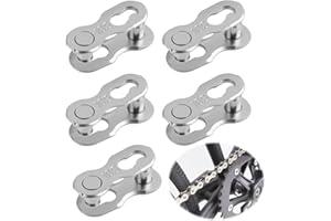 VIDSMOW 5 Paire Attache Rapide Chaîne pour Chaîne Vélo 10 Vitesses, Maillons de Chaîne VTT et Vélo de Route en Acier Antirouille, Raccords de Chaîne Robustes pour Réparation, Remplacement, Nettoyage