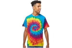 TICTEX Unisex Batik T-Shirt by Colortone | Batikfarben Bunte T-Shirts Damen & Herren | Tie-Dye Shirt | Hippie Kleidung Damen & Herren | Batik Kleidung | Neon Shirt Baumwolle S M L XL XXL 3XL 4XL 5XL