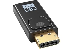 Ticenpe 4K Displayport till HDMI-adapter, enkelriktad DP till HDMI 4K@60Hz/2K@60Hz/1080P@120 Hz, adapter Displayport till hdmi kompatibel med Dell, HDTV, Projector, bildskärm, AMD, GPU, NVIDIA