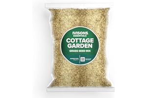 Ivisons Cottage Garden Grass Seed Mix | Low Maintenance Self Feeding Lawn Mix | Suitable for Poultry Hens Ducks Chickens | Red & White Clover | Used As Fodder For Livestock (2kg)