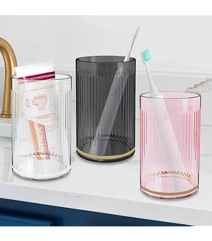 3 Zahnputzbecher – Badezimmer Zahnbürstenhalter, 300 Ml, Aus Umweltfreundlichem Kunststoff