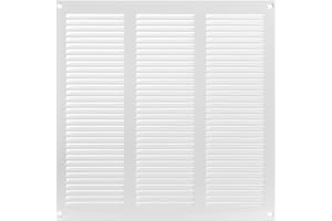 Vent Systems 300 x 300 mm / 12" x 12" Inch Vent Cover - White Galvanised Metal Vent Cover - Air Supply Ventilation Cover with Screen Mesh - Louvered HVAC Air Vent Covers for Bathroom, Home Office