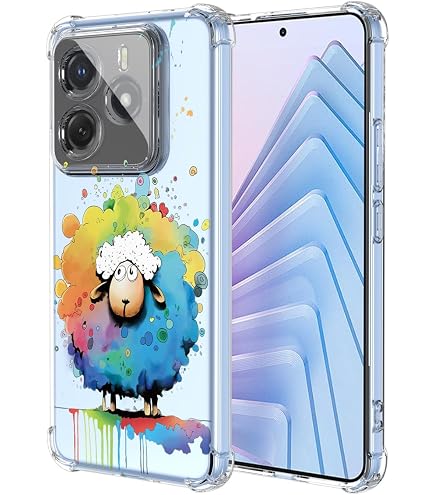 ILING Cover per Xiaomi Redmi Note 14 4G, Elegante Floreale e Simpatico Animato Motivo Ragazze Custodia, Ultrasottile Transparent Soft TPU Bumper Antiurto Silicone Case (Panda sorridente