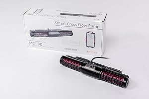 Jebao MCP Smart Cross Flow Pump con display LCD Controller per serbatoio acqua salata base magnetica (MCP-90), nero