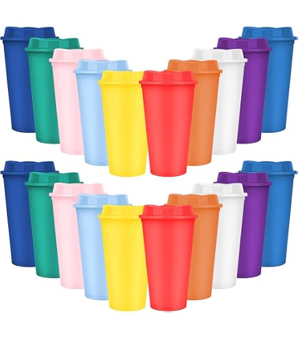 Lot 9 Gobelets Changeants De Couleur 16oz Avec Paille & Couvercle - Réutilisables