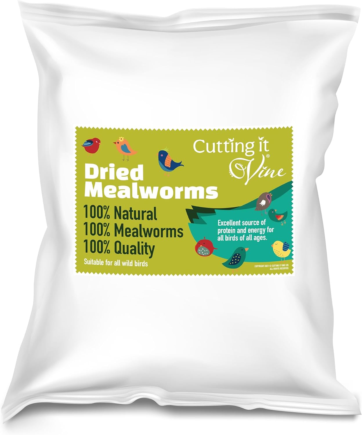 Cutting It Vine Premium Dried Mealworms for Wild Birds, 10L (2 x 5L Bags) Natural Bird Food, High Protein Treats, All Life Stages