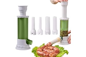 Insaccatrice Manuale per Salsiccia,Liuer Riempitrice per Salsicce,Con 4 Tubi di Riempimento per l'insacco Professionale di Salsicce Fatte in Casa