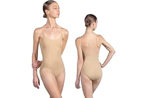 MODURIO Nude Leotard for Girls, Seamless Dance Leotards for Women, Adjustable Clear & Transparent Straps Ballet Leotard Women, Nude Bodysuit for Gymnastics, Ballet or Under Costume