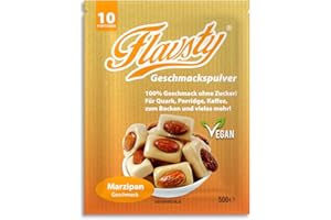 ‎FLAVSTY Flavsty® Geschmackspulver Marzipan Probe 50g Tüte (10 Portionen) Veganes Geschmackspulver ohne Zucker - Aromapulver - Flavorpulver